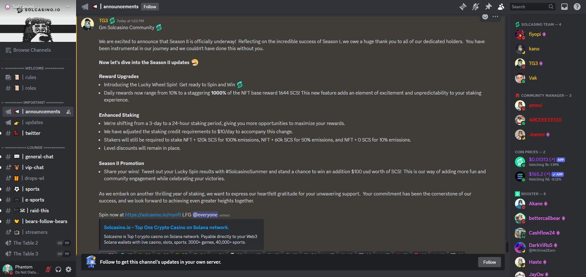 Look who is here <a href="/solcasino/"></a>  <a href="/solana/">Solana</a> 

Its S2 is here 

Super excited they are going to make me millionaire 

#solcasino #sol #stake2earn #DeFiRevolution