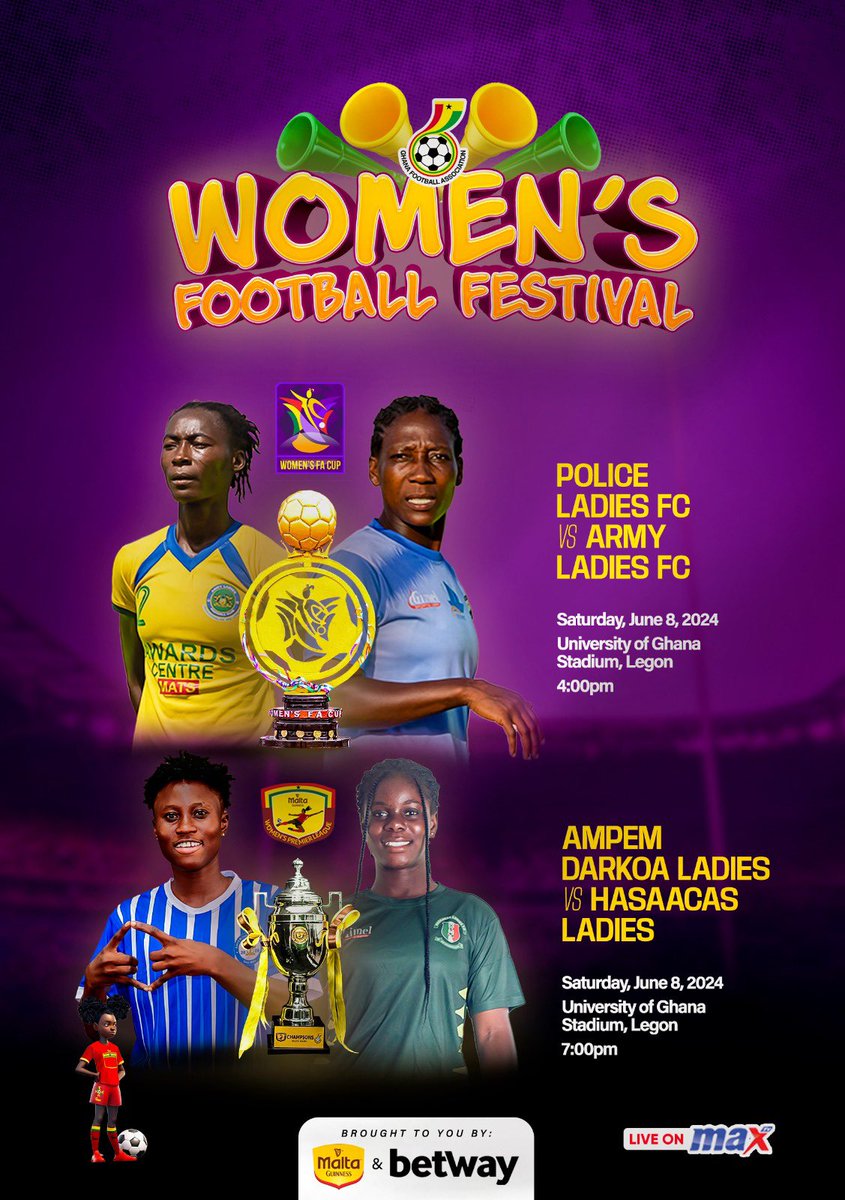 WPLGhana's tweet photo. Just a few days away from the biggest Women’s football festival 2024..

Let’s go Ghana 🇬🇭⚽️

#Polas🔵⚪️ or #Army 🟢🟡

#Doooo🟢or #Nanamma🔵

#WomenFootballFestival

 #SheDidThat 
#Ɛhʋoooo https://t.co/aNmCXdGRtD