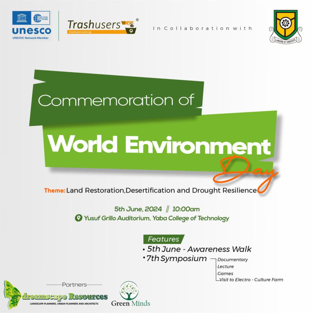 GreenmindsTeam's tweet photo. Did you know that World Environment day is celebrated every 5th of June, and @greemindsTeam in conjunction with YABATECH has cooked something massive. 
Hurry to register: https://t.co/okEUWouCR9 and tag a friend to tag a friend along. 
See you there 💚🌱 https://t.co/H6g2rhITdM