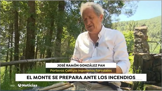 Este sábado 1 de junio José Ramón González Pan, vocal de nuestro Colegio @IngForestal50 , ha intervenido en el informativo de Antena 3 TV @A3Noticias de las 15:00 hablando sobre incendios forestales. Puedes verlo en nuestro canal de YouTube: #incendiosforestales #IIFF