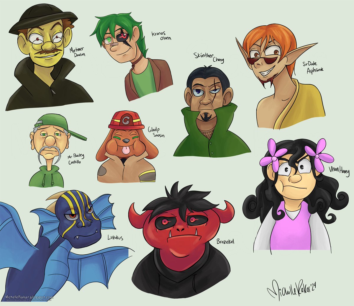 There were a bunch of characters that I either haven't drawn in a long time, wanted to redesign, or finish old drawings of. So here are some of those that I drew the other day!