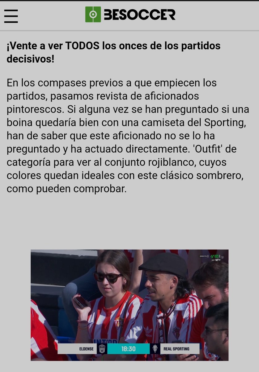 Sigo sin asimilar que haya salido en el resumen de la jornada. Es de coña, a mí me están filmando (literalmente).