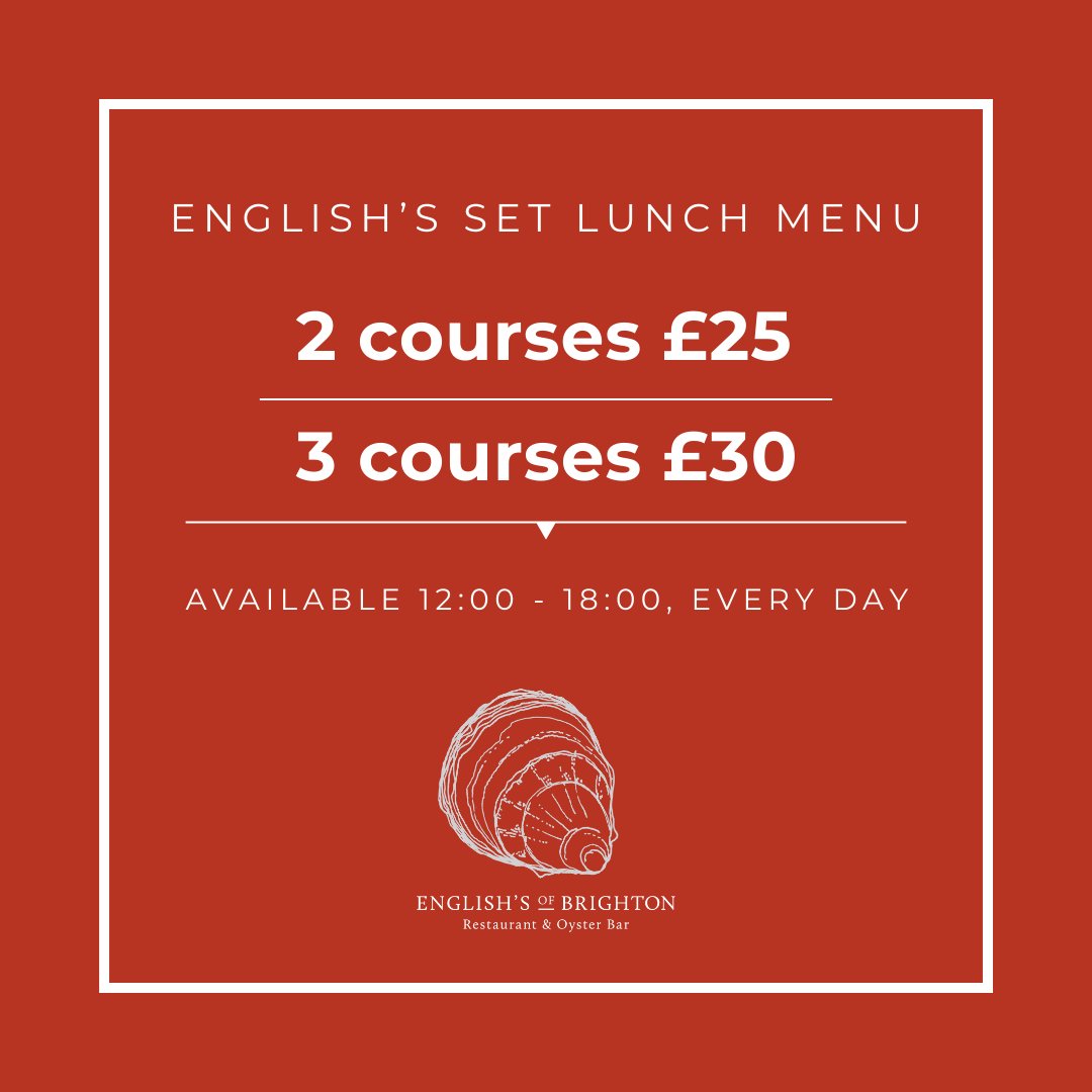 EnglishsoB's tweet photo. Who'll be joining us for lunch this week?
As well as our a la carte specialties, we also have a great value set menu for you to enjoy that caters for all tastebuds.
Enjoy!
#englishs #englishsofbrighton #setmenu #springmenu #seafood https://t.co/YCc0foyuOh