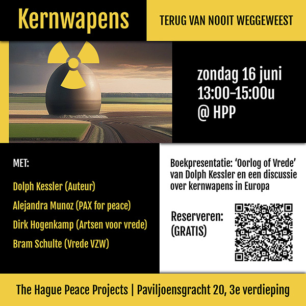 JongeJakob's tweet photo. Op zondag 16 juni organiseert The Hague Peace Projects een debat over kernwapens. Nog nooit lijken we zo dicht bij een nucleaire oorlog te zijn als nu. Toch zijn kernwapens nauwelijks een thema in politiek of media. Hoe kan dat veranderen? Tickets hier:
https://t.co/0Su9M5Y7bq https://t.co/2pUhBeKbnR