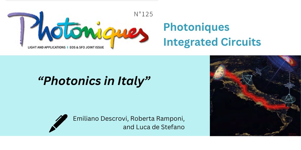📑 “Photoniques Integrated Circuits”
“Italy can boast a very diversified and lively panorama of educational, research and industrial activities pivoted about Optics and Photonics…”
➡️ bit.ly/4bsxAqZ
<a href="/europeanoptics/">European Optical Society (EOS)</a> <a href="/PoliTOnews/">Politecnico di Torino</a> <a href="/polimi/">Politecnico di Milano</a> <a href="/emi_descrovi/">Emiliano Descrovi</a> 

#FreeAccess