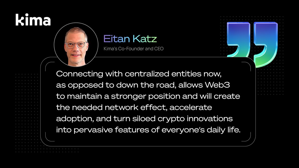 KimaNetwork's tweet photo. Why is connecting TradFi and DeFi important?🚀  

🤩Our CEO,@eitank, believes it's a key driver for accelerating crypto adoption.   

Check out his thoughts in the quote below! 👇 https://t.co/12xphHZAUV
