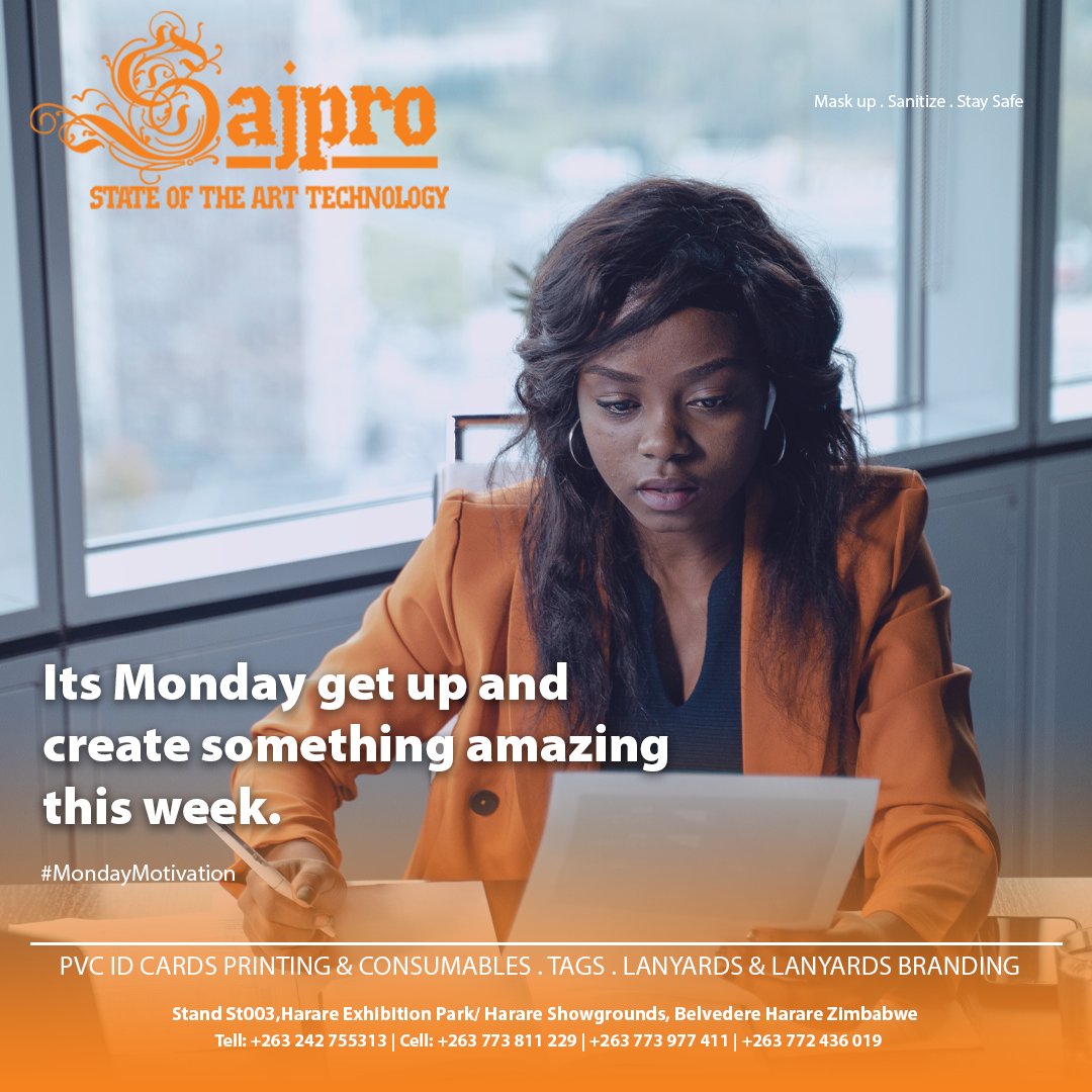Sajpro_zw's tweet photo. We are open for Business. Kindly find attached our catalogue with our product and services for your convenience:
https://t.co/584R5gkeY9

#lanyards #idcardholder #printing #printingservices #design #conference #tag #happy #new #mondaymotivation https://t.co/LV9wFAjn0w