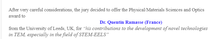 SuperSTEM Daresbury (@superstem_uk) on Twitter photo Some exciting news in the inbox this morning. šš
Quentin Ramasse, SuperSTEM director and Chair of Advanced Electron Microscopy <a href="/UniversityLeeds/">University of Leeds</a> has been awarded the <a href="/eurmicsoc/">European Microscopy Society</a> Physical/Materials Sciences and Optics award! Some exciting news in the inbox this morning. šš
Quentin Ramasse, SuperSTEM director and Chair of Advanced Electron Microscopy <a href="/UniversityLeeds/">University of Leeds</a> has been awarded the <a href="/eurmicsoc/">European Microscopy Society</a> Physical/Materials Sciences and Optics award!
