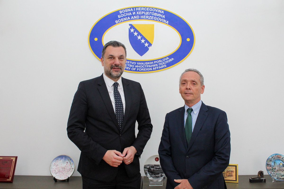 mfa_bih's tweet photo. Congratulations to Mr. Lucet on his appointment as the head of the UNICEF mission in Bosnia and Herzegovina! We wish him a successful mandate and all the best in his future professional endeavors.

🤝 The Minister of Foreign Affairs of BiH @DinoKonakovic met with Mr. Lucet to discuss key topics related to UNICEF’s mission and activities in BiH.

🌍 We support UNICEF’s strategy for BiH (2021-2025) and look forward to discussing the next program (2026-2030) in New York in 2025.

🗳️ BiH actively participates in UNICEF’s Executive Board meetings through our permanent mission in New York.

📊 The BiH delegation participated in the High-Level Political Forum on Sustainable Development, presenting our second Voluntary National Review on the UN Agenda 2030.

🌍 A meeting on the implementation of Agenda 2030 in the Western Balkans was held in New York in July 2023, demonstrating our commitment to sustainable development.

#UNICEF 
#ChildrensRights 
#BosniaAndHerzegovina #SustainableDevelopment 
#Agenda2030
