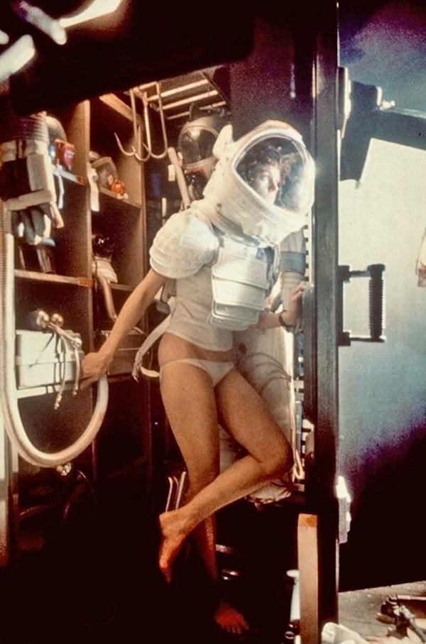 Sigourney Weaver during the filming of Ridley Scott's 'Alien' (1979)