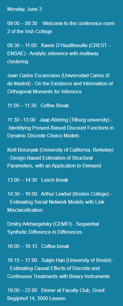 LeuvenEconomics's tweet photo. After the weekend, our #LeuvenSummerEvent continues with a 2-day #Econometrics workshop. https://t.co/Vs3Jxvnqfq