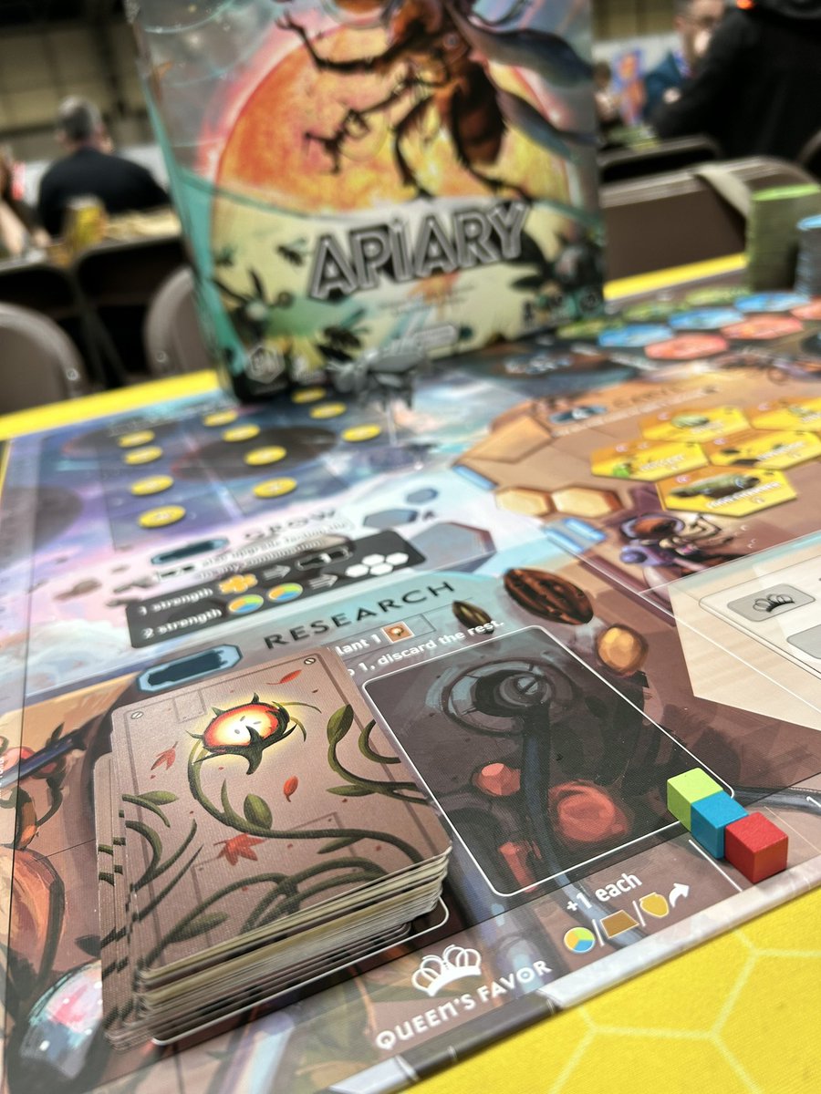 NoOrdinaryMeeps's tweet photo. #datajon demolishes us at Apiary. New levels of respect for this game! #apiaryboardgame https://t.co/TwusiUi4QK