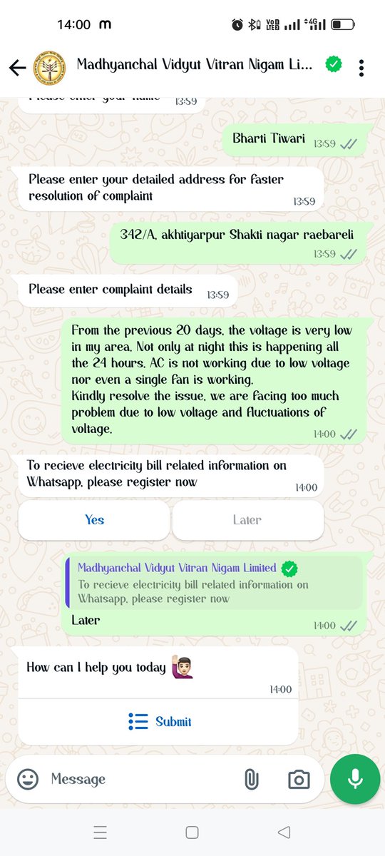 fitzodiva's tweet photo. @MVVNLHQ I raised a complaint in 1912 about the very low voltage and voltage fluctuations from the previous 20 days but no actions are taken yet nor a single call I receive from anyone. I'm attaching my screenshots, kindly resolve my problem. https://t.co/nIGScz127d