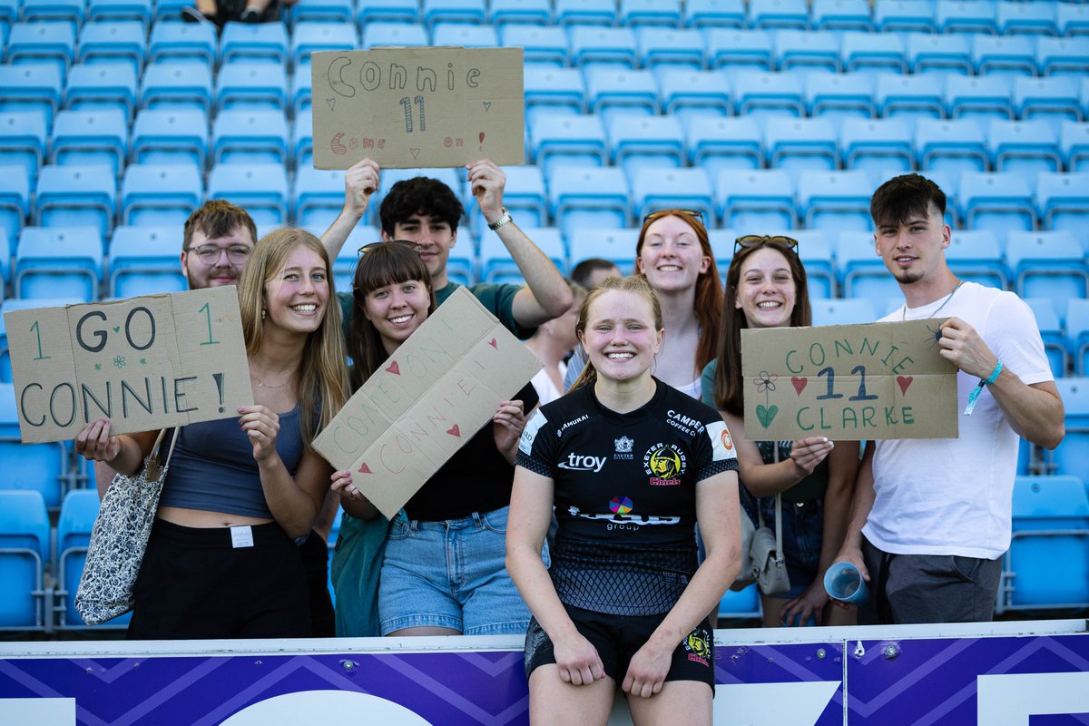 ExeChiefsWomen's tweet photo. Not only a first start in a Chiefs shirt but two tries in the bag 👜

(And she brought her own fan club 🙌🏼)

Congratulations Connie 👏🏼

#EXEvLEI | #JointheJourney | @ThePWR https://t.co/FrR0bHIS1W