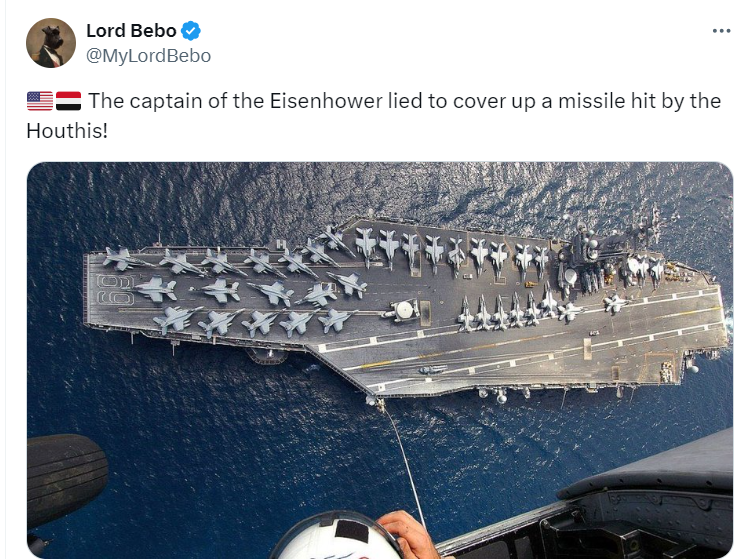 Is the missile damage to the USS Eisenhower in the room with us right now