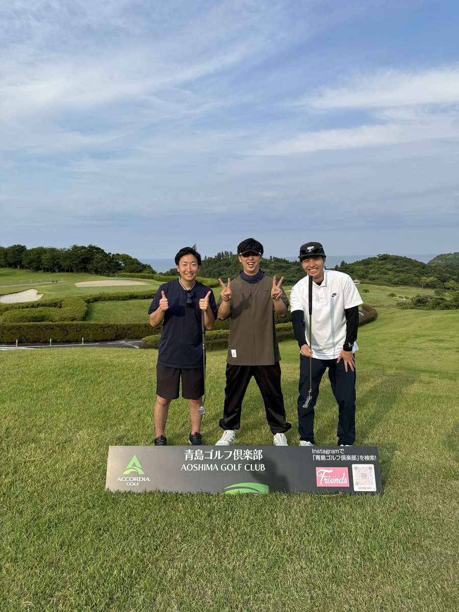 NYyashiki's tweet photo. 宮崎ゴルフ！！

最高のロケーションやったけど後半崩れてベストスコアならず！

でも最高やった！ https://t.co/zz4U7kOST6