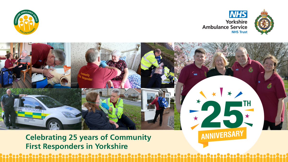 This #VolunteersWeek we are celebrating 25 years of Community First Responders in Yorkshire! The first scheme began in Maltby, Rotherham, in 1999.

yas.nhs.uk/get-involved/g…