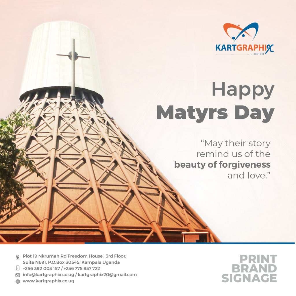 kartgraphixltd's tweet photo. Honoring the brave Ugandans who sacrificed their lives Today, their courage and resilience inspire us spiritually.

On this Martyrs' Day, we remember and pay tribute to their unwavering spirit. 🤝😇

 #UgandaMartyrsDay
#kartgraphixltd https://t.co/UgMohVznnR