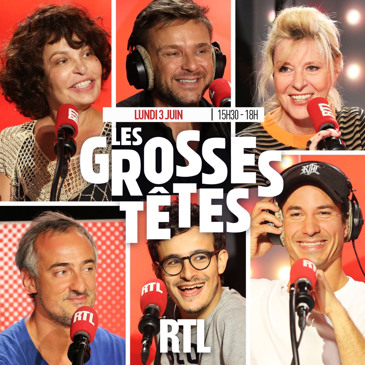 GrossesTetesRTL's tweet image. Découvrez Les Grosses Têtes de ce lundi 3 juin au @LidoParis ! Autour de @ruquierofficiel  aujourd'hui :
🤪 @chantalladesouO
✈️ @Jeanfi_Janssens 
💡 #PaulElKharrat
🎭 @IsaMergault 
🤣 @JeremyFerrari 
🔞 #SébastienThoen
📻 Coup d'envoi de l'émission 👉 15h30 sur RTL