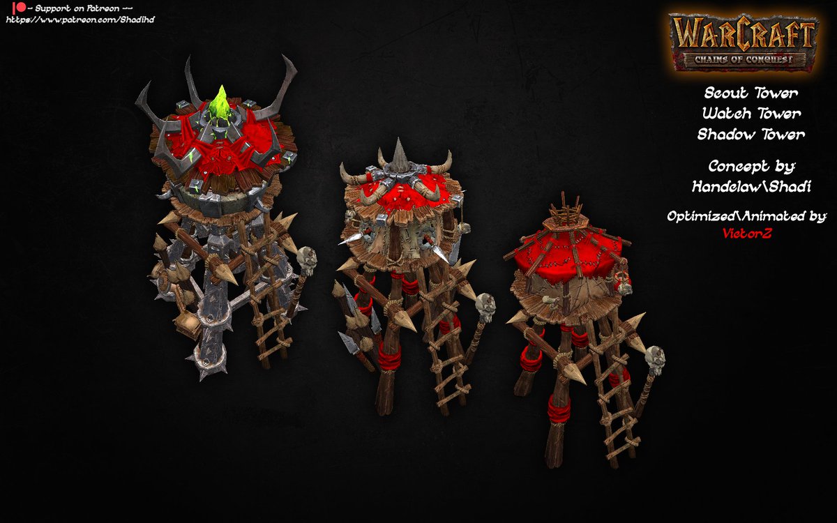 LoreCraftMod's tweet photo. While the original game didn't have "tower system" like those in the sequels, we decided to follow with that plan and include them in WC1... The Final tier is inspired by the "shadow council" influence over the horde and it also resembles Hellfire citadel architecture. https://t.co/jAwrfwYCh3