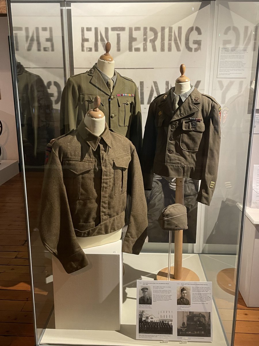 #BehindTheScenesMW of the new costume case at Newry &amp; Mourne Museum being assembled. It commemorates the 80th anniversary of the D Day landings with uniforms belonging to Major Gerald Reside and Private James Quinn, who were involved in the Normandy Campaign #museumsweek #dday80