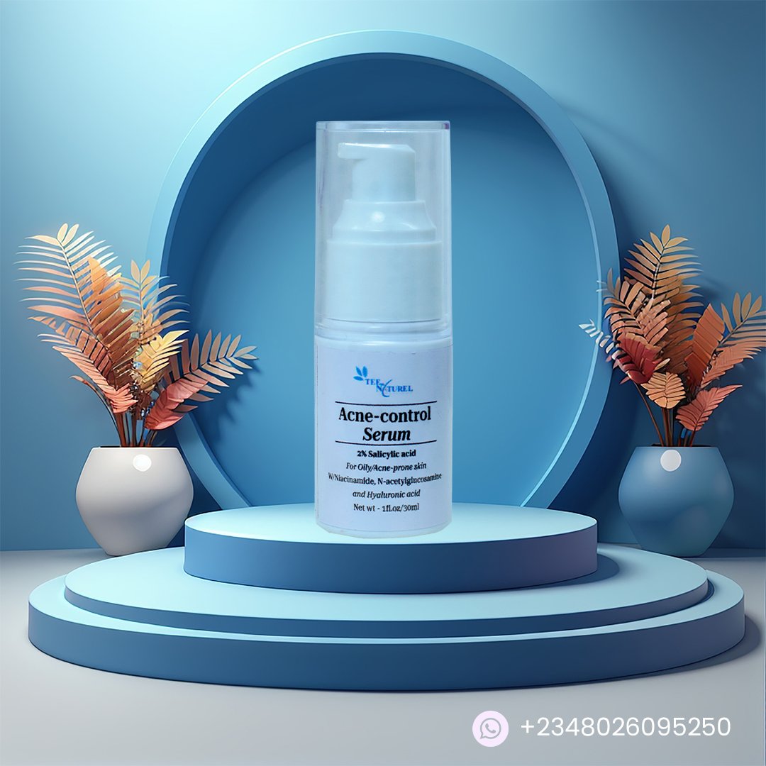 teenaturel's tweet image. Fight breakouts and achieve a radiant complexion with our Acne Control Serum. It unclogs pores, reduces inflammation, and prevents future acne. Perfect for all oily and acne-prone skin. 

#AcneControl #ClearSkin #SalicylicAcid #SkincareRoutine #BeautyByTeeNaturel