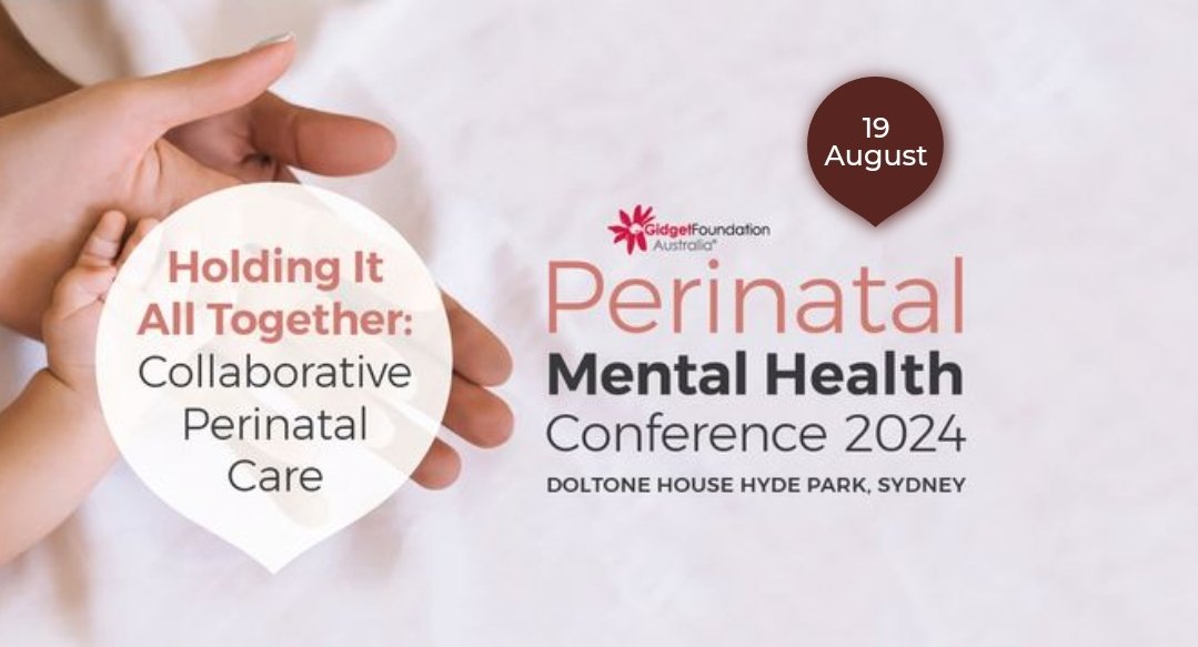 Chuffed to be in the line up of wonderful speakers at the <a href="/GidgetFndation/">Gidget Foundation</a> Perinatal Mental Health Conference 2024 - hybrid event. 

Always pleased to see the psychosocial aspects of #prenatal diagnosis included in the discussion! 

gidgetfoundation.org.au/perinatal-ment… 

#perinatalmentalhealth