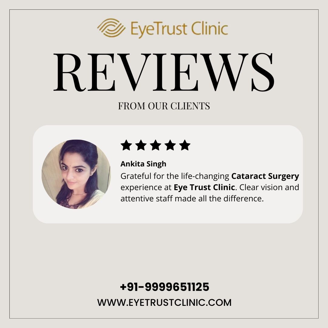 Eyetrustclinic's tweet photo. Reviews From Eye Trust Clinic Client - Greatful for the life-changing Cataract Surgery experience at Eye Trust Clinic. Clear Vision and attentive staff made all the difference. 
Visit us: https://t.co/HwQpSXrr75
Call us: 9999651125 | 8377096565
#ClearVision #EyeCareServices https://t.co/2yox2s9fMd