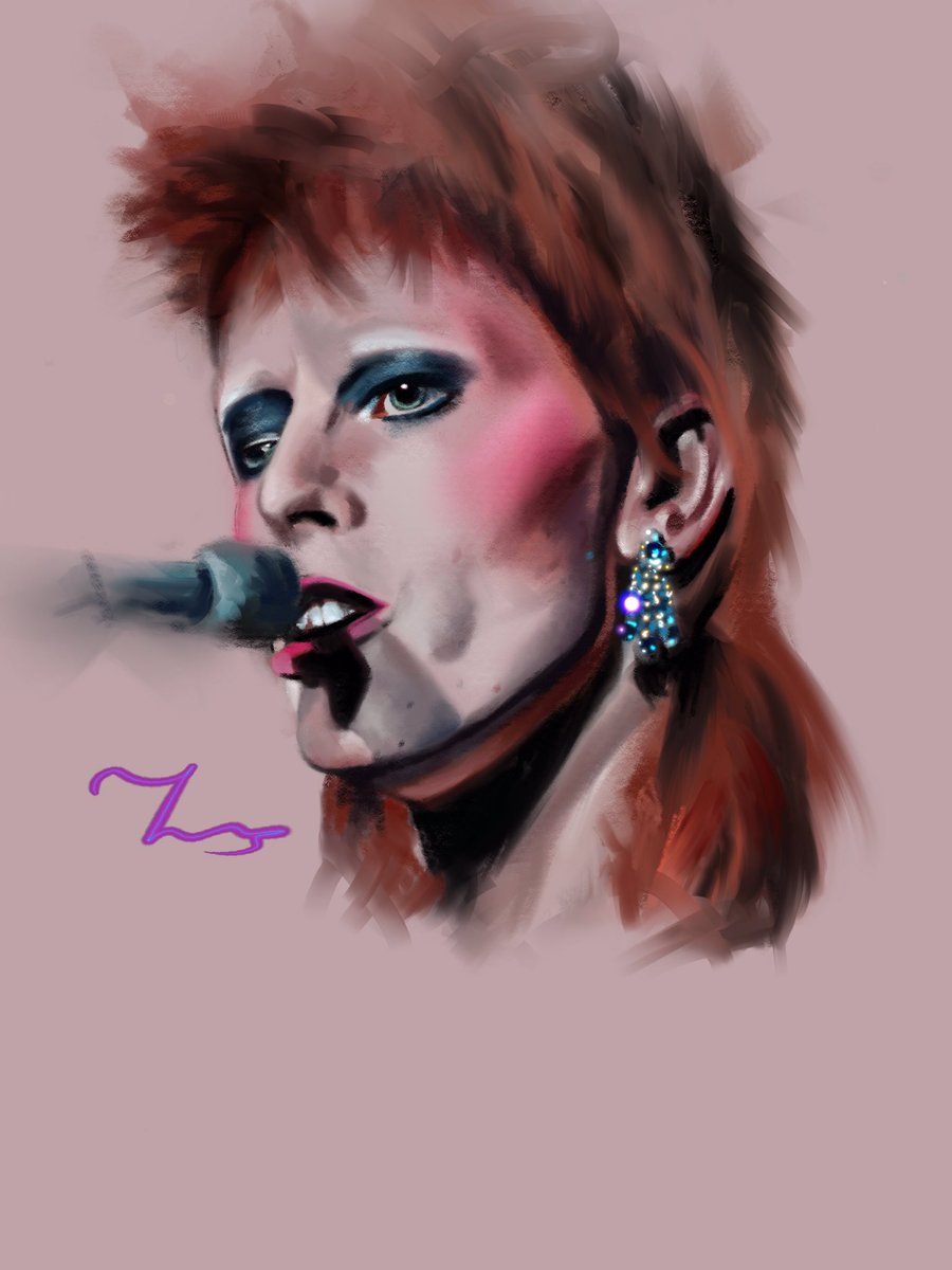 SmolBeanNoctis's tweet photo. reposting my Bowie art for pride month 🩷💜💙 https://t.co/6wn9EsB5CU
