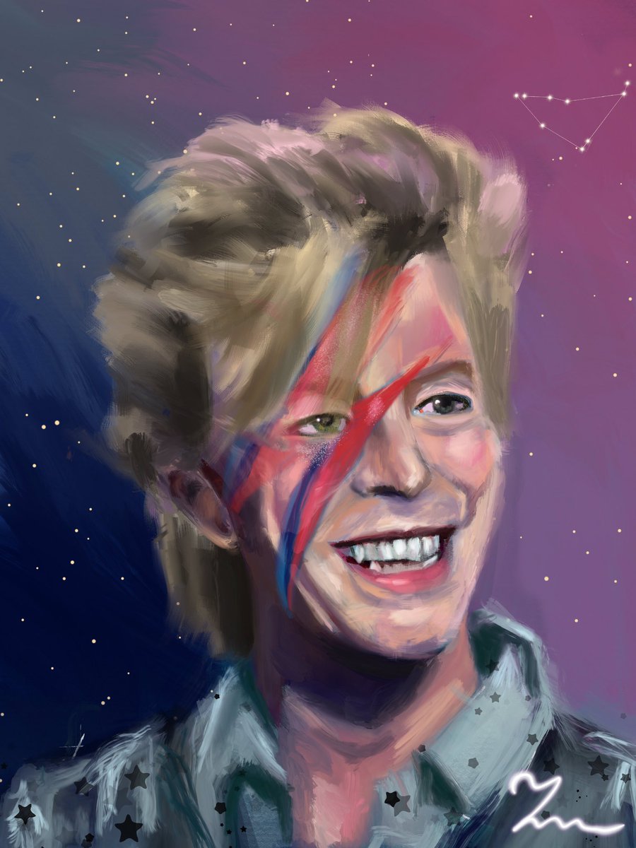 SmolBeanNoctis's tweet photo. reposting my Bowie art for pride month 🩷💜💙 https://t.co/6wn9EsB5CU