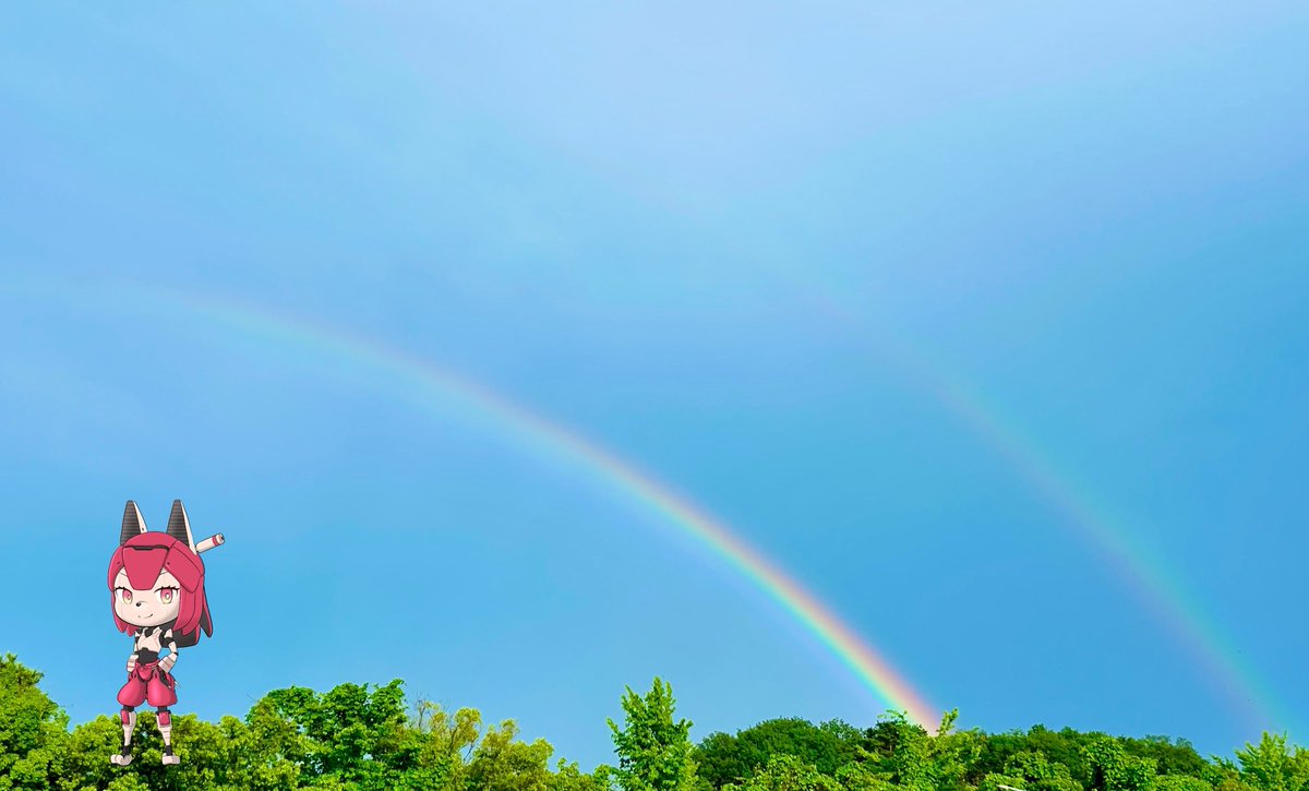 CLARA230901's tweet photo. 雨上がり、
ふと空を見上げると
虹が見えた🌈

ダブルレインボー🌈🌈
わぁ、と歓声!!!

なんて素敵な日だ!!!
皆んなにもhappyを…

#虹の架け橋 https://t.co/hbEukN2a5J