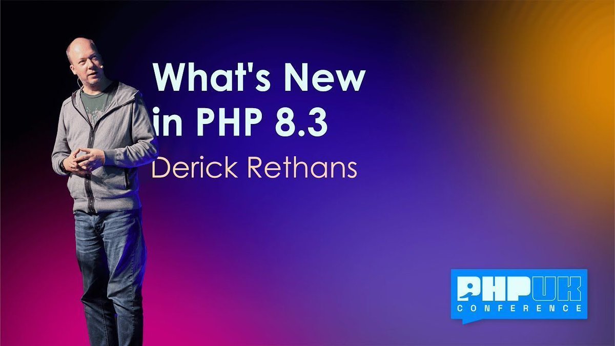 PHPUKConference's tweet image. Are you up to date with PHP 8.3 features?

If not, we&apos;ve got you covered! @derickr returned to the PHP UK Conference this year to share all the new and exciting features that are part of the PHP 8.3 release.

Watch the talk here - buff.ly/4dvBKj7

#phpuk24 #php #phpc