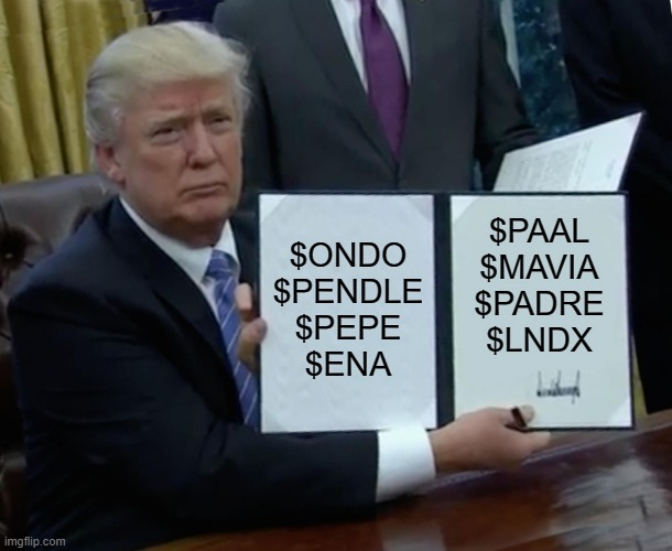 kyudo_krypto's tweet photo. Nawet Trump pompuje moje bagi 😎

A co jest na Waszych walletach?
Shilluj! https://t.co/K5IRw3cyhB