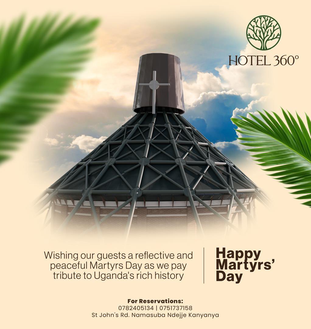 Hotel360Ug's tweet photo. Today we remember the Uganda Martyrs, whose unwavering faith and courage inspire us all. May their legacy live on in our hearts.

#BeyondTheStay #360Upgrade #Hotel360 https://t.co/Gyx18RMC6t