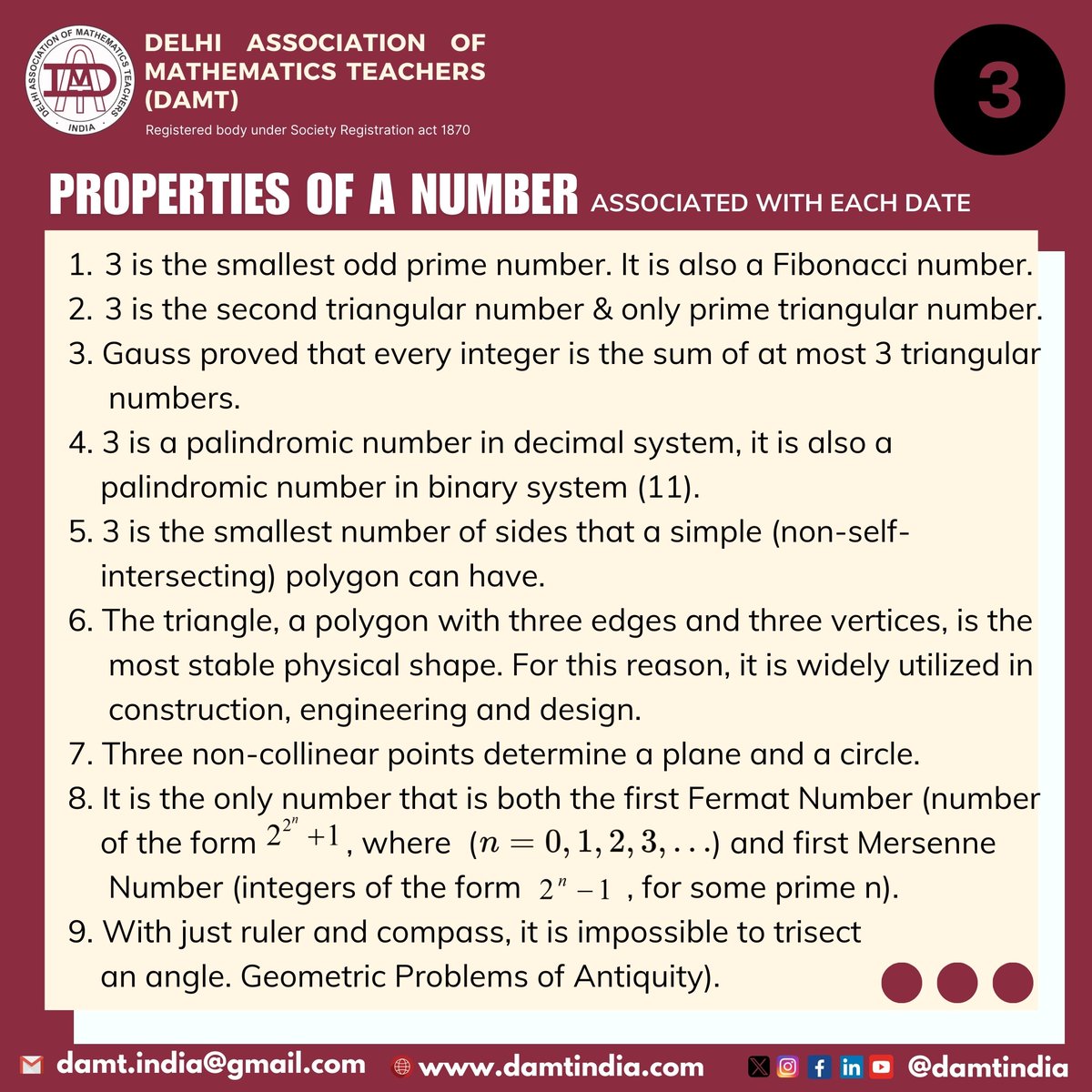 Delhi Association of Mathematics Teachers India tweet media