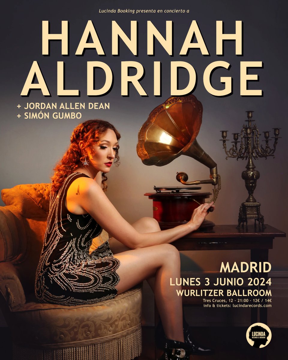 Lucinda Records (@lucindarecords) on Twitter photo HANNAH ALDRIDGE HOY EN #MADRID <a href="/wurlitzerballro/">Wurlitzer Ballroom</a> + Jordan Allen Dean + Simón Gumbo #concierto #americanamusic #countrymusic #southernrock <a href="/HannahCAldridge/">Hannah Aldridge🕷</a> <a href="/ruta66mag/">Ruta 66</a> #spaintour #LucindaRecords #Spain HANNAH ALDRIDGE HOY EN #MADRID <a href="/wurlitzerballro/">Wurlitzer Ballroom</a> + Jordan Allen Dean + Simón Gumbo #concierto #americanamusic #countrymusic #southernrock <a href="/HannahCAldridge/">Hannah Aldridge🕷</a> <a href="/ruta66mag/">Ruta 66</a> #spaintour #LucindaRecords #Spain