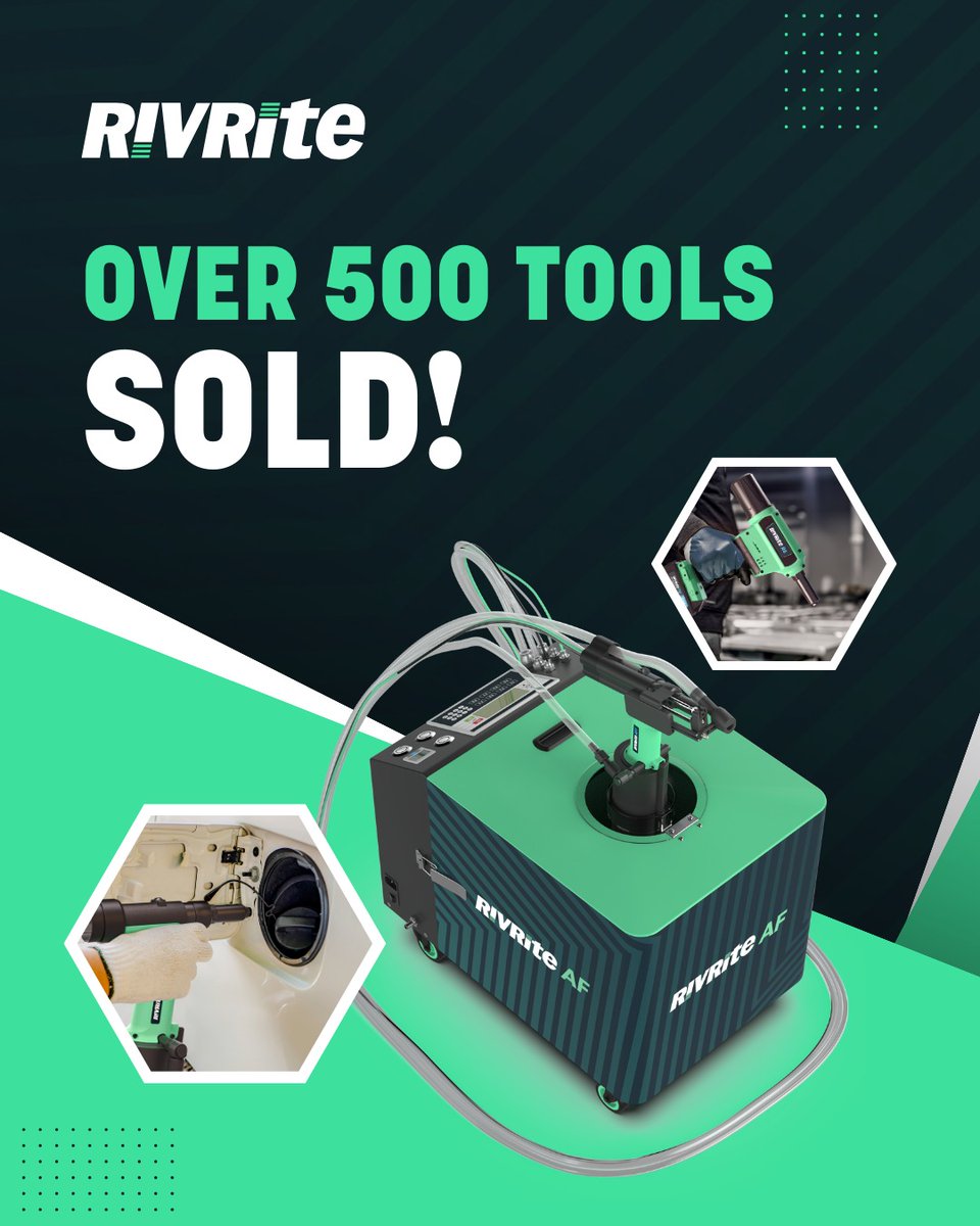 RivRite's tweet image. We&apos;re thrilled to announce a significant milestone: RivRite has reached over 500 riveting tools sold! This achievement wouldn&apos;t be possible without the trust and support of our valued customers.

Thank you for choosing RivRite.

#RivetingTools #Tools #Milestone