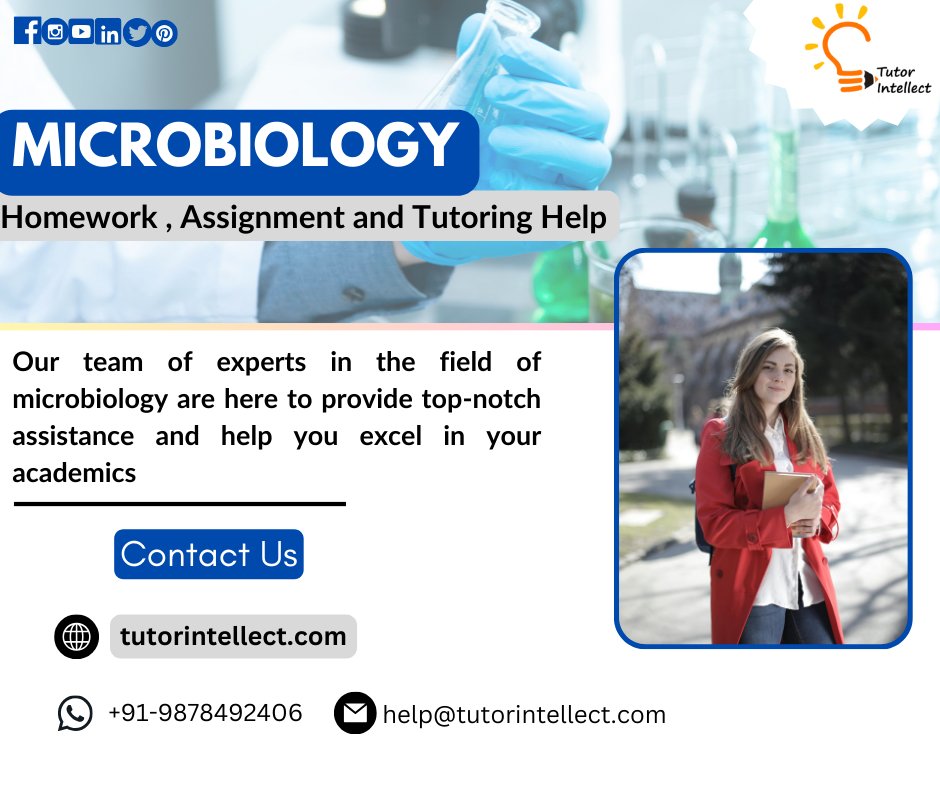 tutorintellect's tweet image. 🔬Attention all college students!
✅WhatsApp:- +91-9878492406
📩 help@tutorintellect.com
🌐 tutorintellect.com
⏯️tutorintellect.com/microbiology-h…
#microbiologyassignmenthelp #microbiologyhomeworkhelp #microbiologytutoringhelp #appliedmicrobiology #microbial #bacteriology