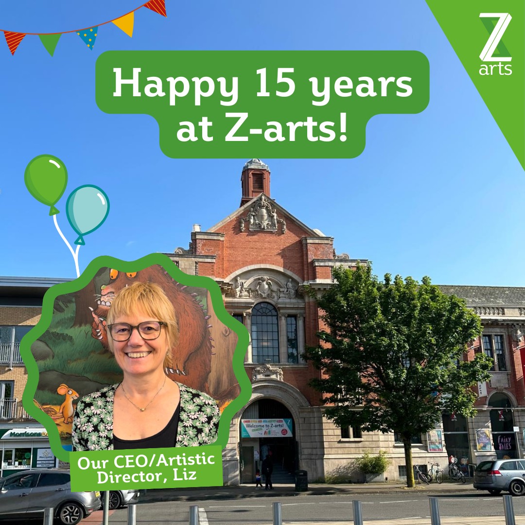 Last week our fabulous CEO/Artistic Director <a href="/lizo_z/">Liz O'Neill</a>  celebrated 15 years at Z-arts! 🎈🥳 
➡ Have a nosey to see some pictures of Z-arts through the years...