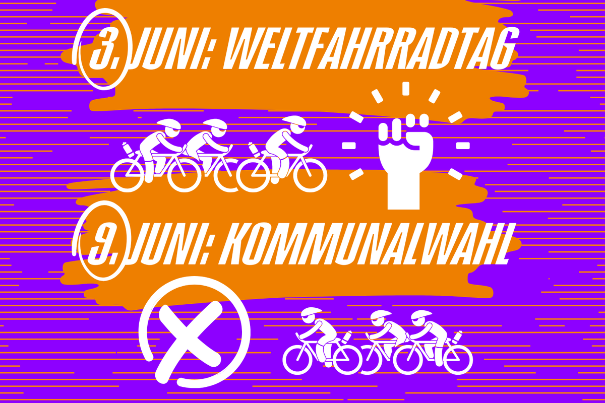 ADFC_BW's tweet photo. Endspurt zur Kommunalwahl: Am 9. Juni die RADvolution wählen!
Heute ist #Weltfahrradtag - mach auch den Tag der #Kommunalwahl in BW am 9. Juni zum Fahrradtag!
Wähle die #RADvolution – damit in deiner Kommune zukünftig jeder Tag ein #Fahrradtag ist.
https://t.co/LLDOMsL1J4 https://t.co/yemiQVo7Ci