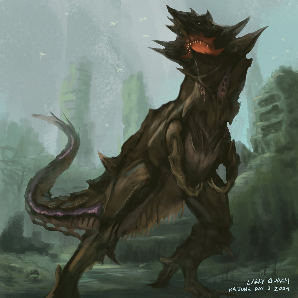 #Kaijune Day 3 - Gobbledy

I named this after the word gobbledygook. Cause I was just sketching 1.5 hours of nonsense and came up with this. 

I'm trying to paint a made up OC Kaiju once a day for the month of June. 

#Godzilla #tokusatsu #Kaiju #monster #digitalart  #Kaijune2024