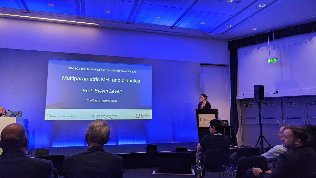 TACardio's tweet image. 2024 BCS-BHF Michael Davies Early Career Award Lecture. Congratulations Prof. Eylem Levelt