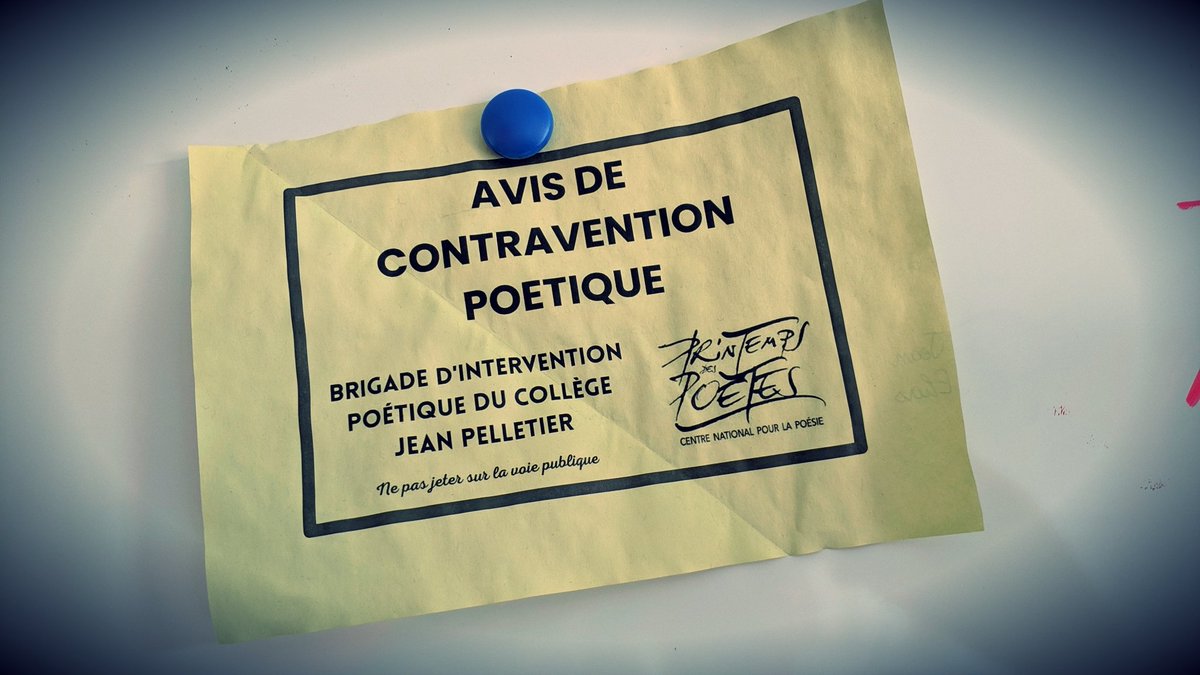 📣Semaine poétique au collège Alice et Jean Pelletier📣
Intervention de la brigade poétique au détour des couloirs !
Nos jeunes poètes ont la contredanse facile ! 😁
Bravo 👏 à toutes et à tous #PrintempsdesPoetes