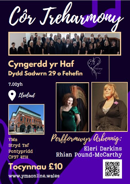 Our summer concert is on Saturday 29 June.  Order tickets here:  ticketsource.co.uk/whats-on/ponty… #choir #concert #singing #wales <a href="/YMaArlein/">YMa</a> #music #arts