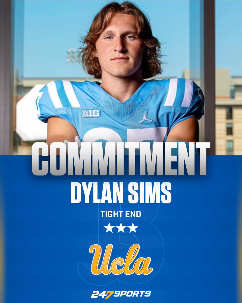 Queen Creek (Ariz.) tight end Dylan Sims has announced his commitment to UCLA after his official visit to campus over the weekend:  247sports.com/article/three-…