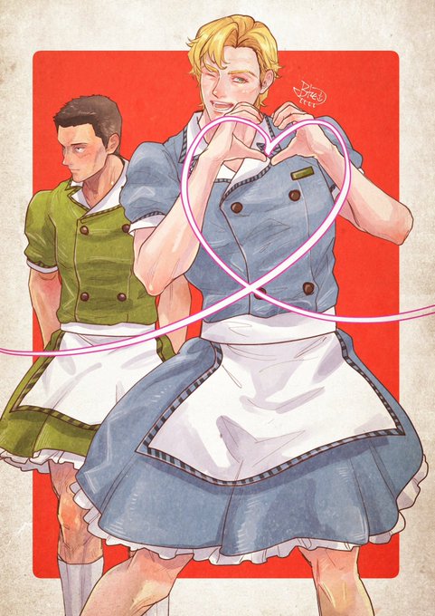 「apron blue dress」 illustration images(Latest)
