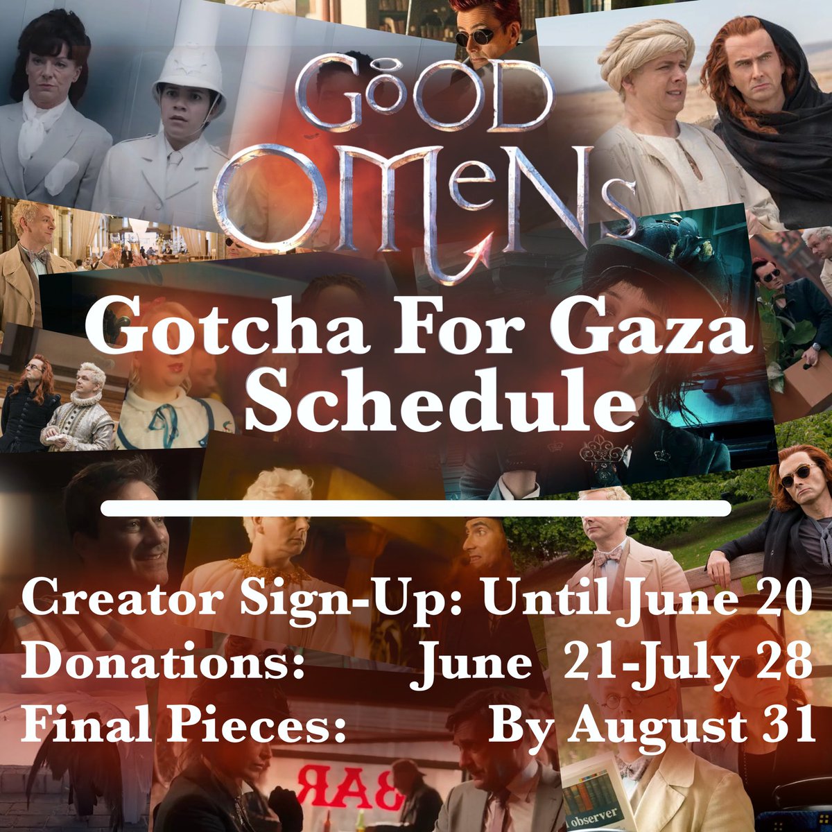 Updated and (hopefully) final timeline!

Creator Sign-Ups: Until Jun 20
Prompt Submissions: Jun 21- Jul 28
Final Fanfic &amp; Fanart: By Aug 31