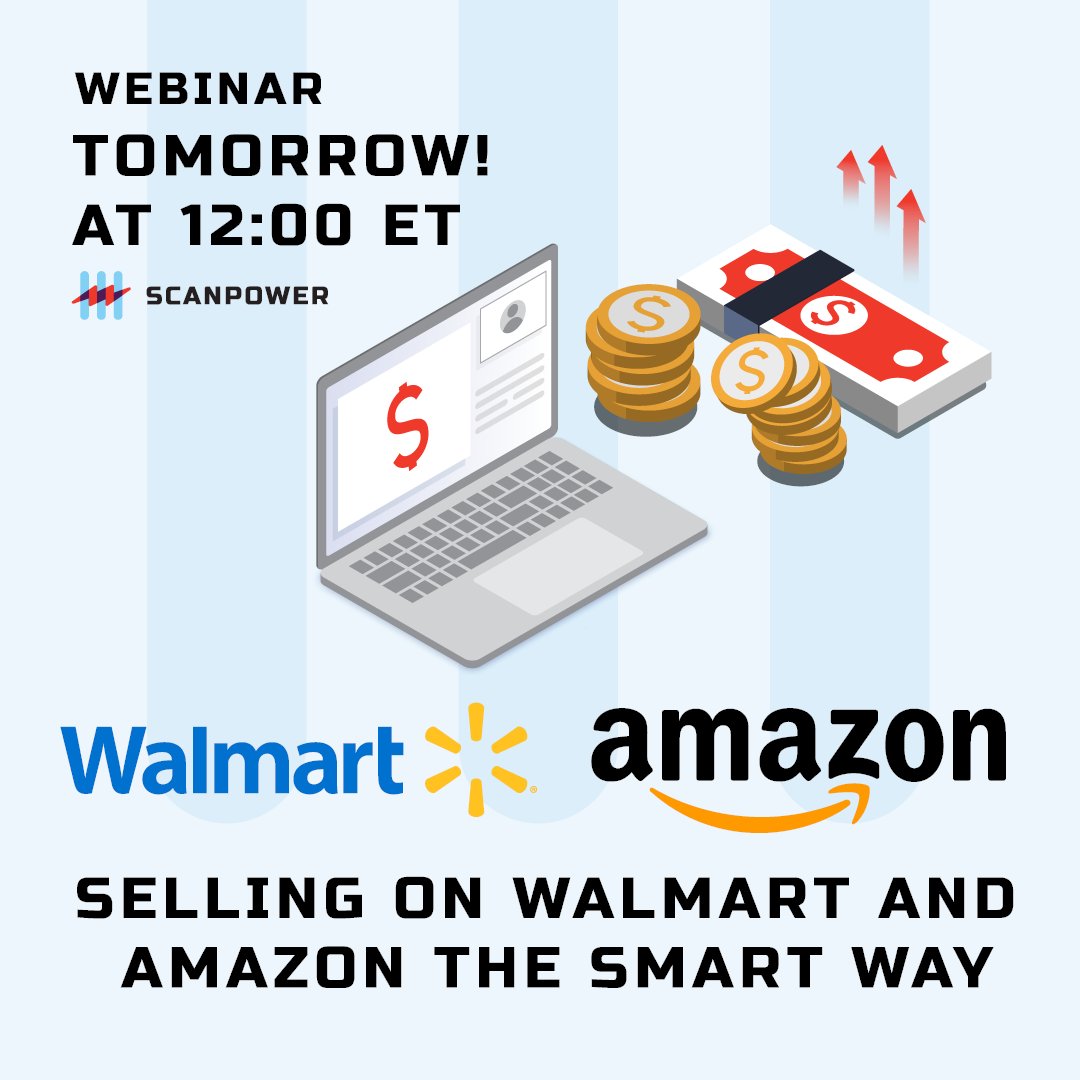 Want to sell on Walmart and still use ScanPower? We’ll be rolling out our beta for our Walmart functionality at tomorrow’s webinar. Click to register so you can join our beta!
scanpower.com/webinar-june-2…

#ecommerce #amazonentrepreneur #amazonfba #amazonseller #walmart #walmartseller