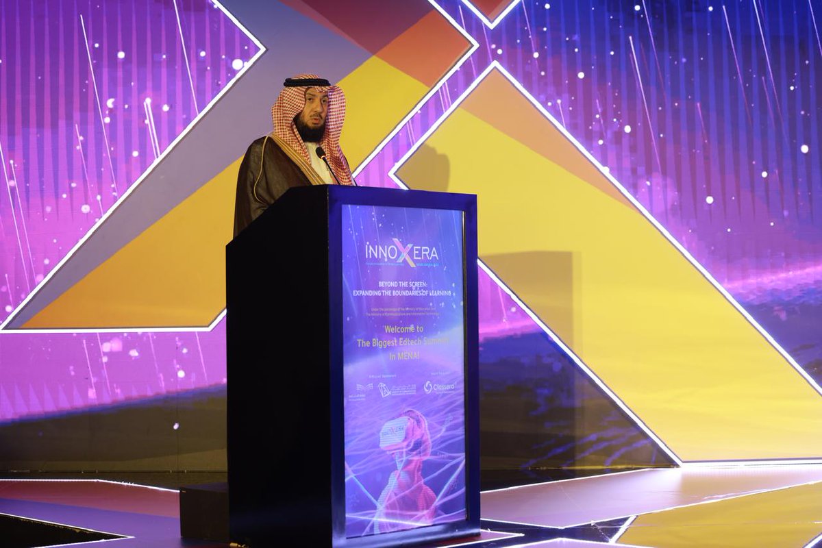 Eng. Murhaf bin Muhammad Almadani the Assistant Minister for Development and Transformation of  Ministry of Education <a href="/moe_gov_sa/">وزارة التعليم</a> kicks off InnoXera 2024 with an inspiring keynote.

كلمة افتتاحية في قمة انوكسيرا 2024 من المهندس مرهف بن محمد المدني مساعد وزير التعليم للتطوير
