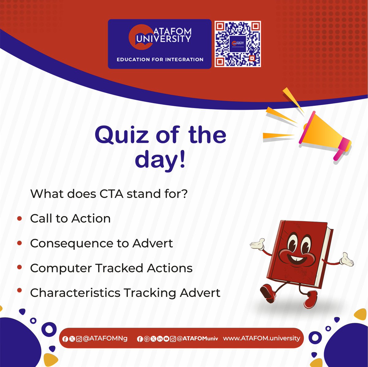 AtafomNg's tweet photo. Quiz of the day!
Visit Our Website: https://t.co/XHg9kgFEEY
#ATAFOM
#ATAFOMuniversity
#SakirYavuz
#QuizChallenge
#quizinstagram #PerfectTimingHolding
#EducationforIntegration #Education #ATAFOMLanguageAcademy #onlinecourses
#admissionopen2024_25 https://t.co/n2pyGr5eUL